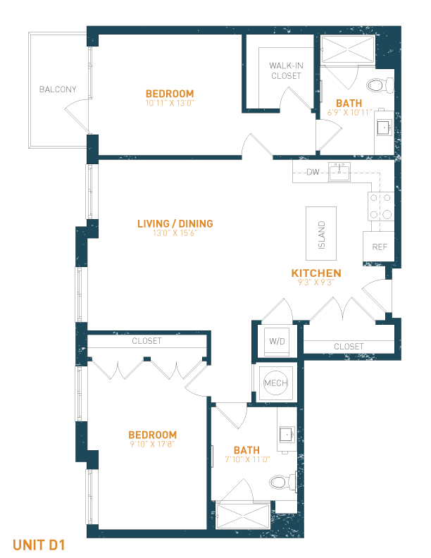 View Brookland Press's Forge 925-B401 Apartment Floor Plan in DC